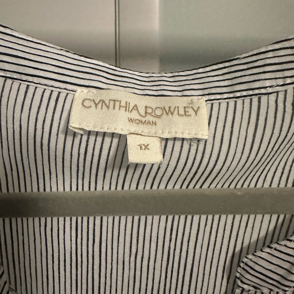 Cynthia Rowley Black and White Striped Plenum Blouse - Picture 2 of 4